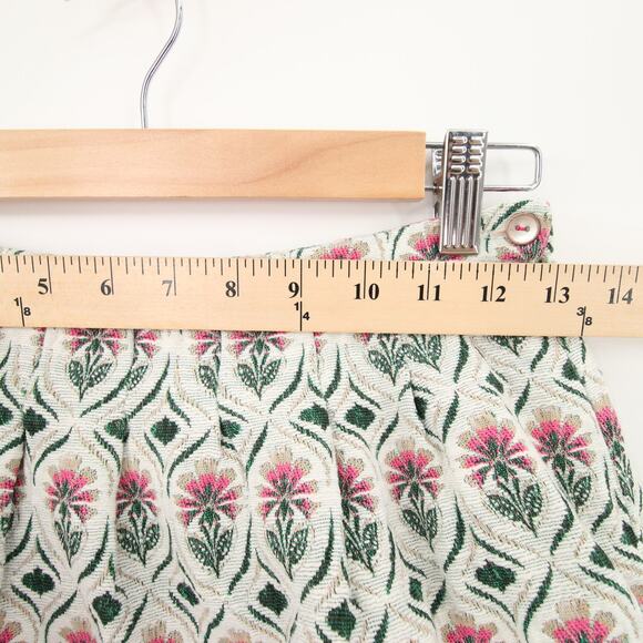 Zara Girls Skirt Pink Off White Floral Embroidered Tapestry Mini A-Line 13/14 - Picture 2 of 8